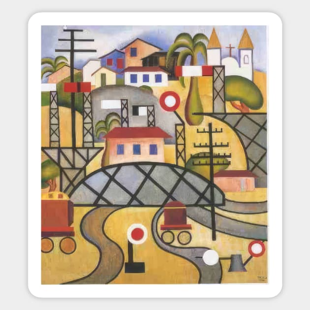 e f c b estrada de ferro central do brasil 1924 - Tarsila do Amaral Sticker by Kollagio